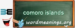 WordMeaning blackboard for comoro islands